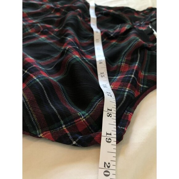 NWT Christopher & Banks Womens Sleeveless Plaid Blouse P/S Dark Academia Preppy - Picture 7 of 8
